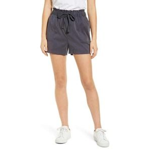 Caslon Tie Waist Shorts Pockets Comfort Women's Plus Size 3X Charcoal Gray NEW